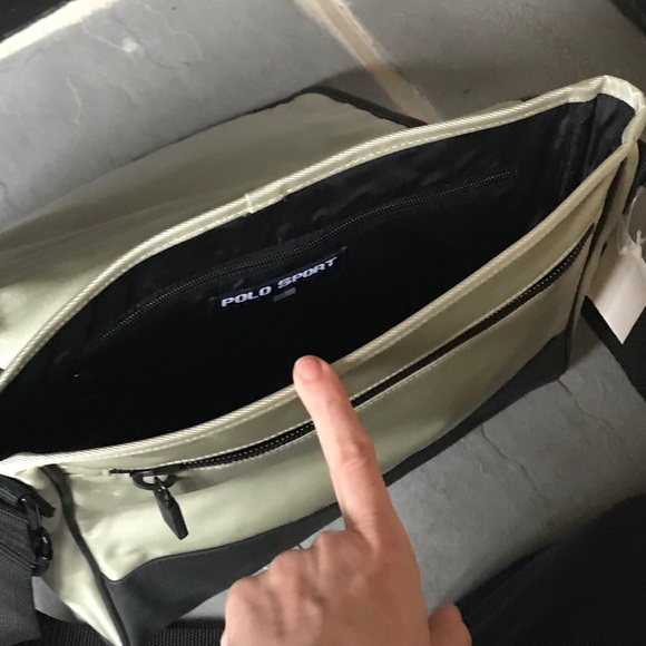 Ralph Lauren Polo MESSENGER Purse Bag! ❤️NWT Black - Picture 5 of 8